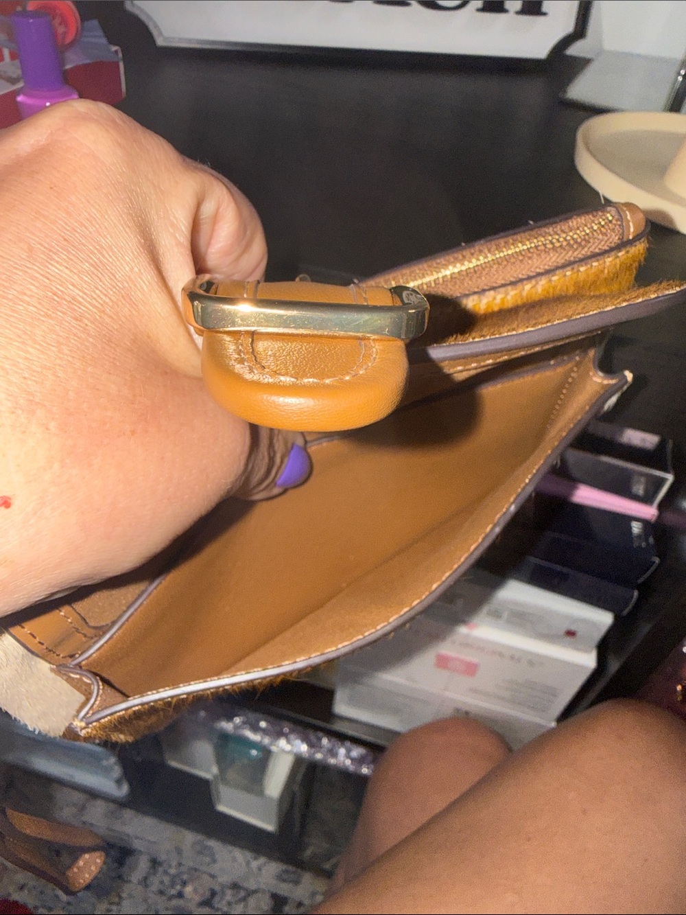 Coach Aston Calf Hair Buckle Wristlet - Picture 10 of 10